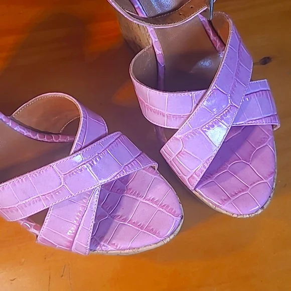 Paris Texas 🩷 Notched Cork Wedges - Picture 5 of 14